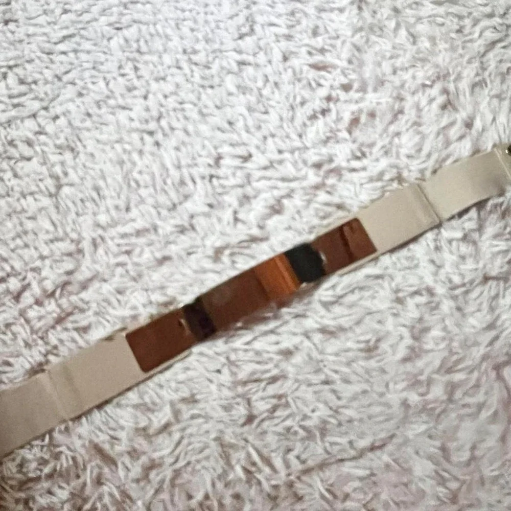 Rose Gold Metal Chic Urban Classic Waist Belt‎ Womens S Glam Statement Tailored